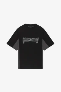 SPLIT TEE BLACK GREY