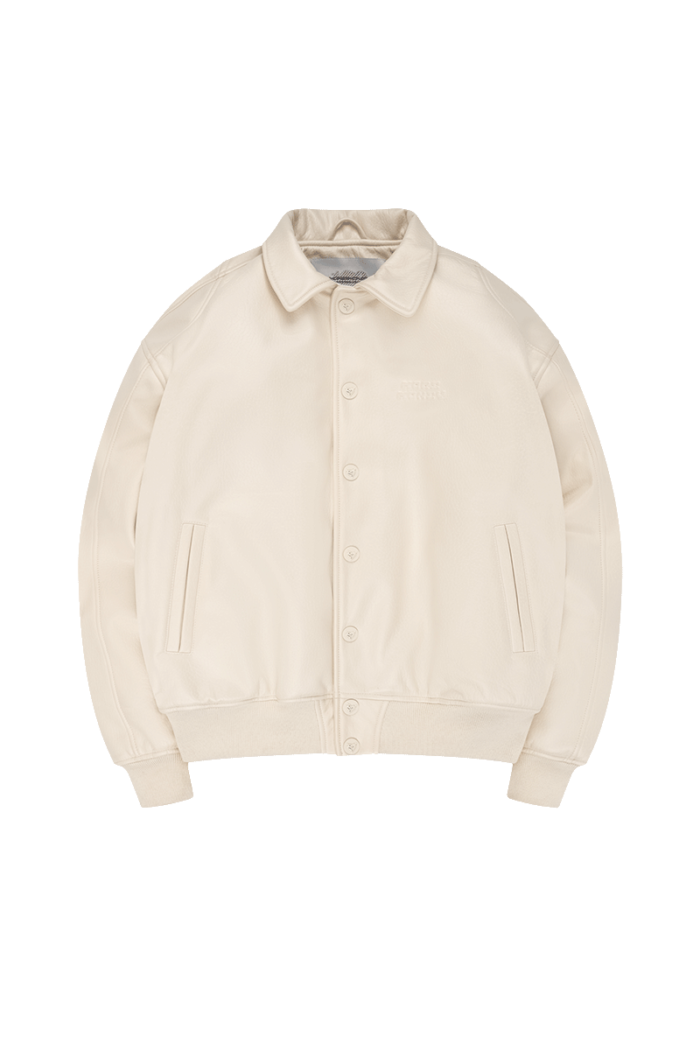 Heavy Heart Leather Jacket White Heavy Heart Leather Jacket White