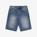 STUDDED JORTS WASHED BLUE
